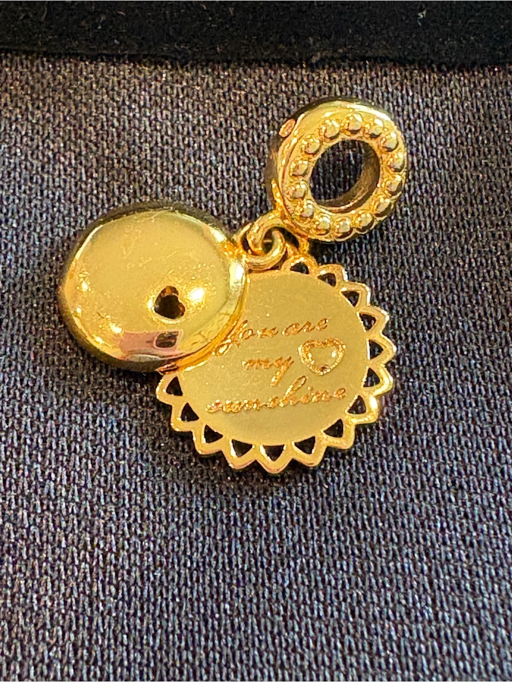Pandora Gold Heart Sunburst Charm Pendant - Women Jewelry